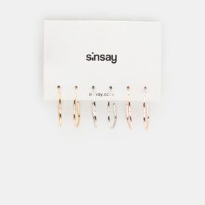 Sinsay - 3 pár szívecskés fülbevaló - Többszínű