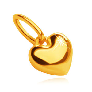 14K arany medál - tükörsima felületű szív, 5 mm