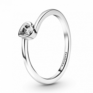 PANDORA Áttetsző döntött szív szoliter gyűrű  gyűrű 199267C02