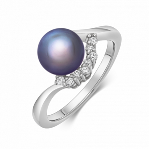 SOFIA ezüst gyűrű sötét gyönggyel  gyűrű AEAR3396Z,BKFM/R