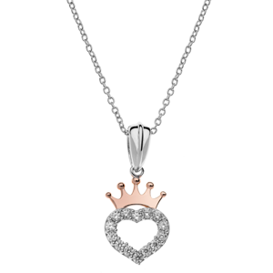 DISNEY ezüst nyaklánc szív koronával  nyaklánc N902753UZWL-18