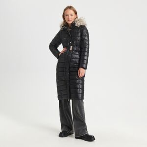 Sinsay - Steppelt kabát kapucnival - Fekete