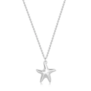 925 ezüst nyaklánc - tengeri csillag motívum, átlátszó briliáns