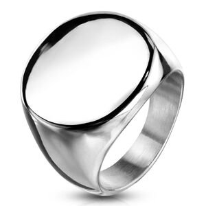 Rozsdamentes acél gyűrű, lapos fényes kör, ezüst színű - Nagyság: 67