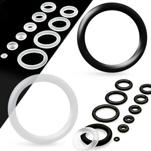Tartalék szilikongyűrű a fültágítókhoz fekete színben - Vastagság: 6 mm