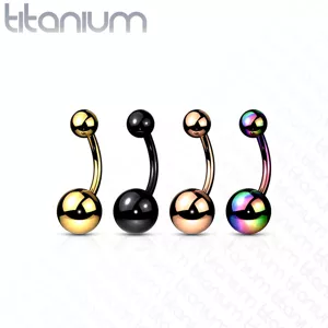 Titánium köldök piercing - egyszerű golyók, különböző színek, PVD bevonat - Szín: Sarki fény